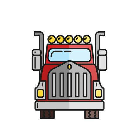Clip Art Of A Semi Truck Front View Illustrations Royalty Free Vector