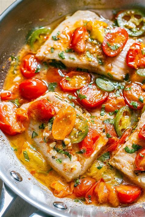 Ginger, fish sauce and honey combine to create a delicious basting sauce in this easy grilled salmon recipe. Tilapia White Fish Recipe in Tomato Basil Sauce - Easy ...
