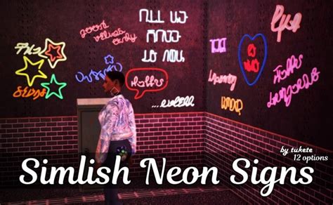 Simlish Neon Signs At Tukete Sims 4 Updates