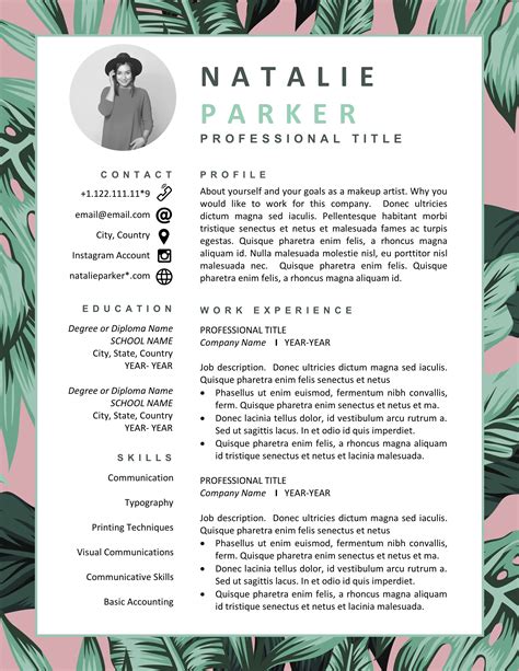 Fashion designer cover letter example 104 some street baltimore, md 82725 october 23, 2016 mr. Creative CV Template for Word & Pages, Floral Resume ...