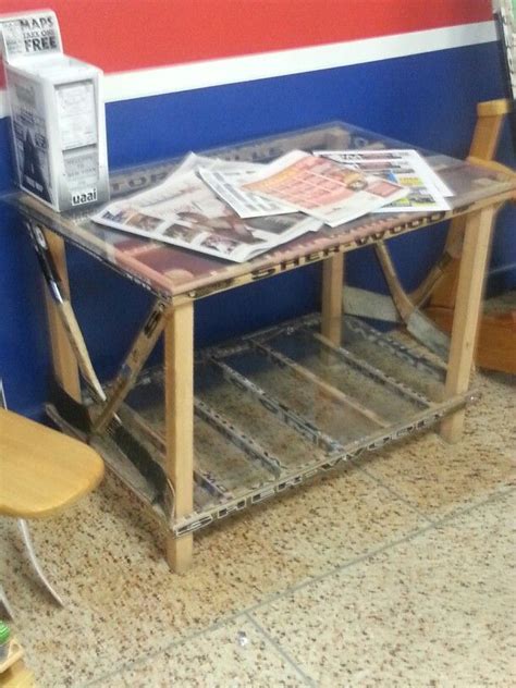 Ready to ship in ~ 1 week : Nice coffee table made out of hockey sticks... | Cool ...