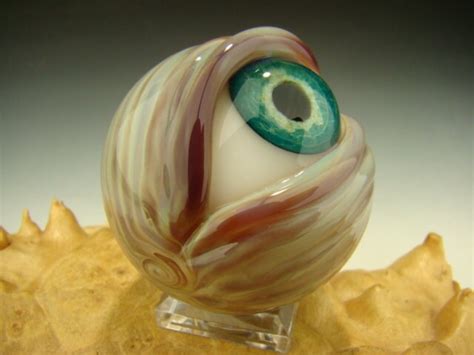 Glass Art Eyeball Marble Lampwork Human Eye Freaky Paperweight