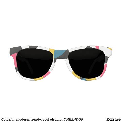Colorful Modern Trendy Cool Circular Graphic Sunglasses Zazzle