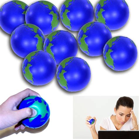 Dazzling Toys Stress Relief Squeeze Balls Earth World Globe Stress