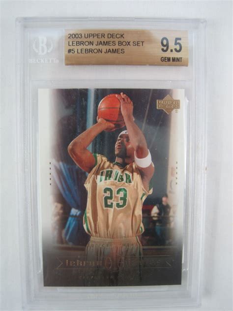 Most casual fans are shocked to learn that upper deck still retains exclusive autograph deals with james, michael jordan, tiger woods, and recently added philadephia sixers' prospect ben simmons. Lot Detail - LeBron James 2003 Upper Deck Rookie Card BGS ...