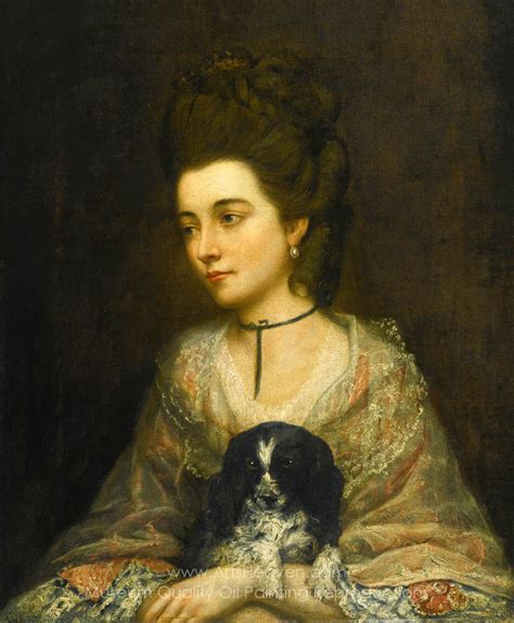 Thomas Gainsborough Portrait Of A Lady Holding A Spaniel Painting