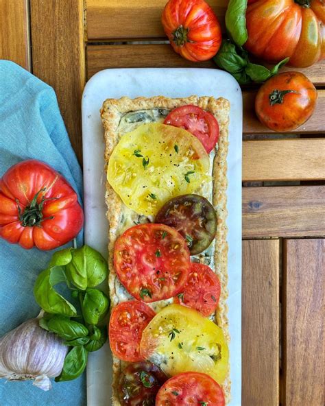 Heirloom Tomato Tart With Homemade Ricotta Basil And