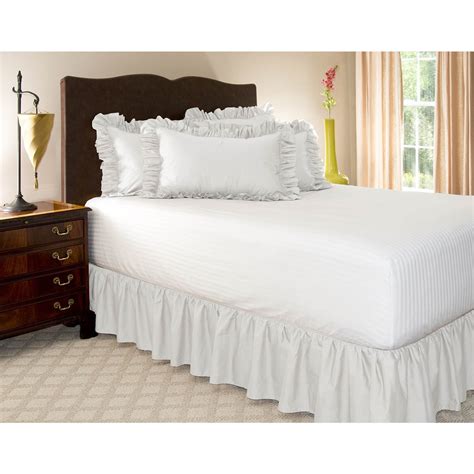 Queen White Ruffled Bed Skirt With 14 Drop Queen White Bedskirt