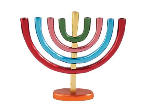 Buy Yair Emanuel Colorful Anodized Aluminum Hanukkah Menorah Israel