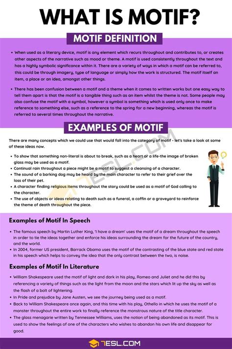 Noun he was respected and admired by his peers. Motif: Definition And Examples Of Motif In Speech ...