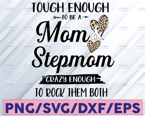 Mom And Stepmom Leopard Print Touch Enough Crazy Enough Rock Them Both Funny T For Mom