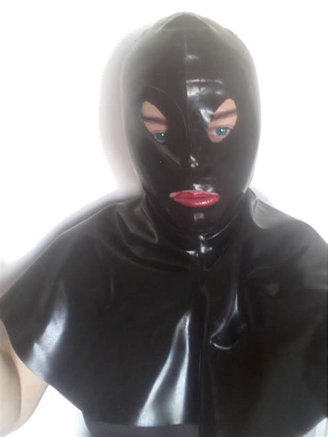 Latex Rubber Hood With Cape Latex Clothing