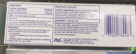 Crest Toothpaste Ingredients Detailed List Exposed