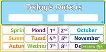 Day and Date Chart for Classroom | Twinkl Learning Resources