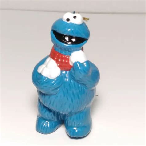 Vtg Sesame Street Collectibles Cookie Monster Ceramic Christmas
