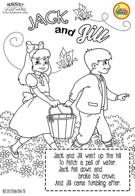 Jack And Jill Nursery Rhyme Coloring Page Coloring Pages