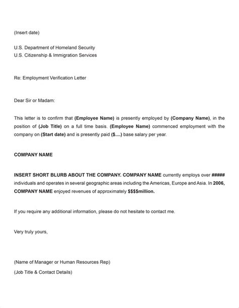 Following is a sample employment verification letter template. 11+ Employee Verification Letter Examples - PDF, Word ...