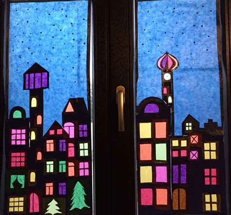 Fensterbild Weihnachten #herbstfensterdekokinder Fensterbild aus