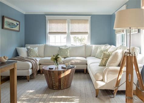 Coastal Living Room With White Sectional Hgtv