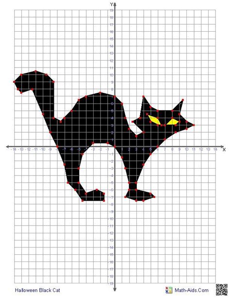 Halloween Black Cat Math Graphing Activity Coordinate Graphing