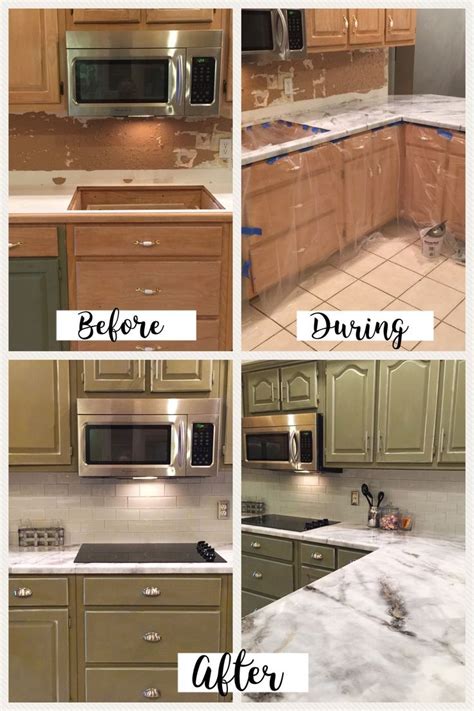 Use a small paintbrush for cabinet interior corners and edges near your walls, or any other area too small for the roller to cover effectively. How to Resurface Kitchen Countertops (With images) | Diy ...