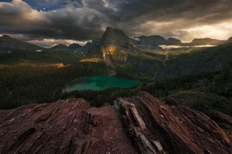 Wallpaper Sunlight Landscape Forest Mountains Sunset Hill Lake