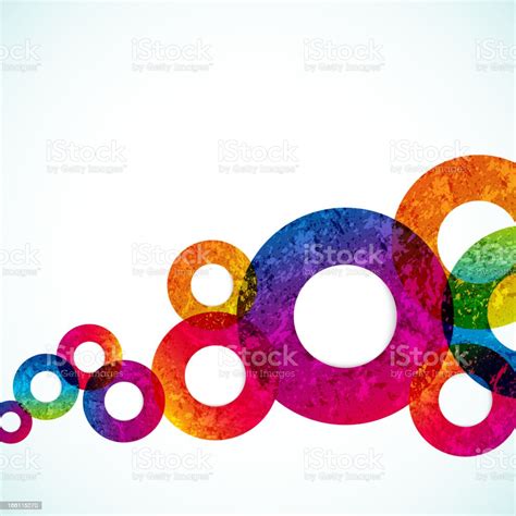 Background Of Rainbow Circles In Different Sizes Stock Illustration