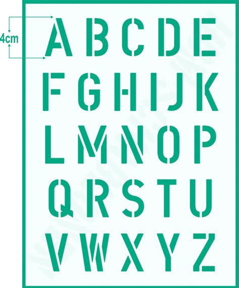 Was muss ich in meinen druckereinstellungen einstellen, dass er mir ich möchte diesen din a3 grundriss nun auf 2 din a4 seiten ausdrucken. Schrift-Schablone 4cm Druckbuchstaben Alphabet groß - hbm ...