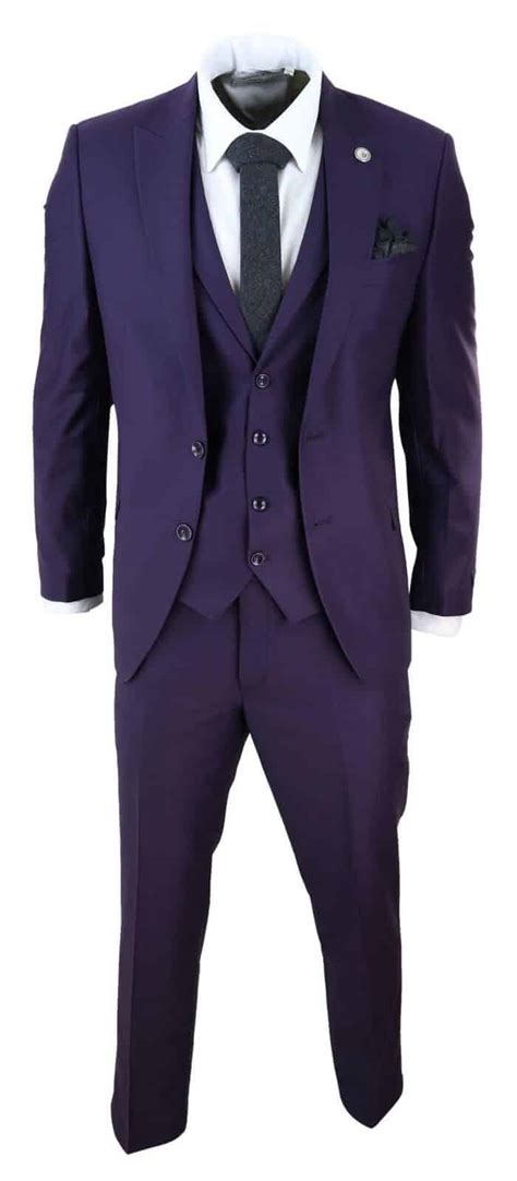 Mens Deep Purple 3 Piece Suit Buy Online Happy Gentleman