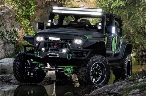 Black Green Monster Energy Jeep Jk Offroad Build Exterior Accessories