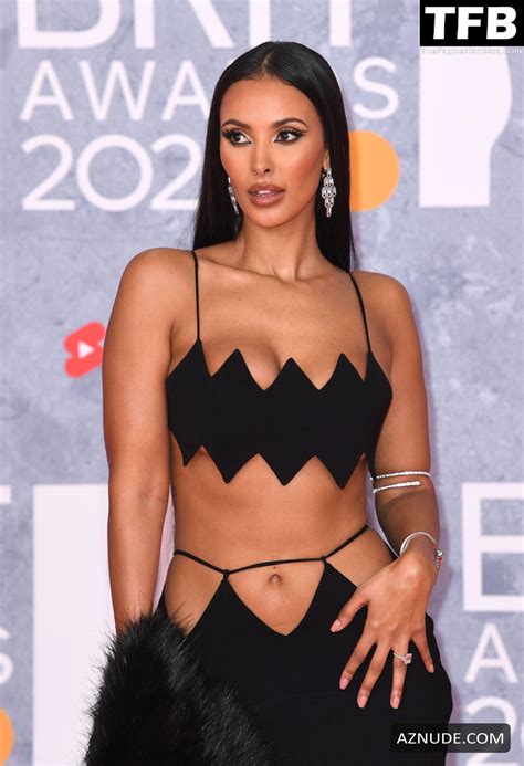 Maya Jama Sexy Seen Flashing Her Boobs And Abs In A Very Skimpy Dress At The Brit Awards In