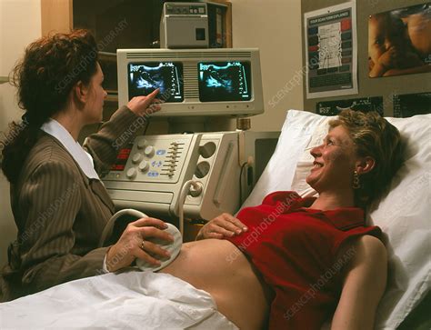 Ultrasound Scanning Of A Pregnant Woman Stock Image M4060137