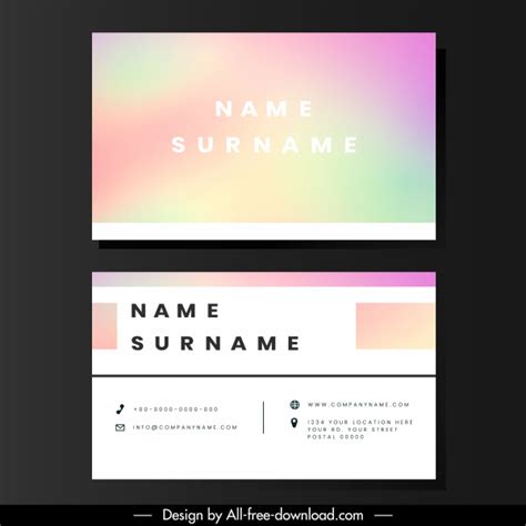 Business Card Templates Modern Colored Design Vectors In Editable Ai