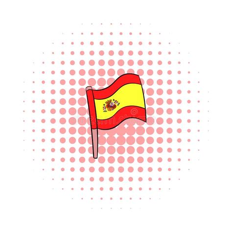 Bandeira Do ícone Da Espanha Estilo Dos Desenhos Animados Ilustração