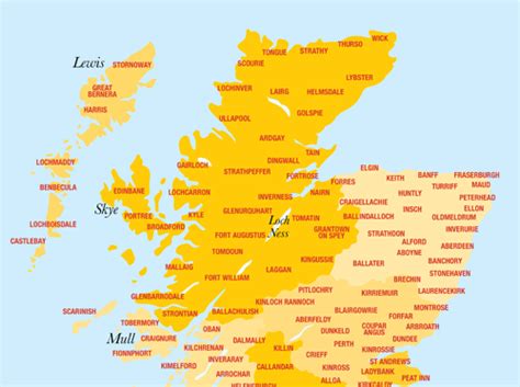 Millionplaces To Stay Map Of Scotland And Western Isles Accommodation