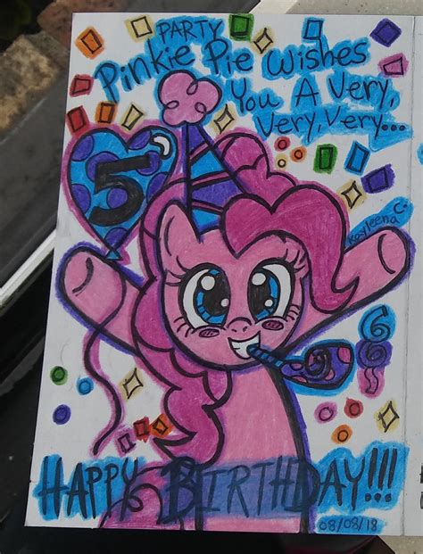Pinkie Pie Inside Birthday Card Drawing Rmylittlepony
