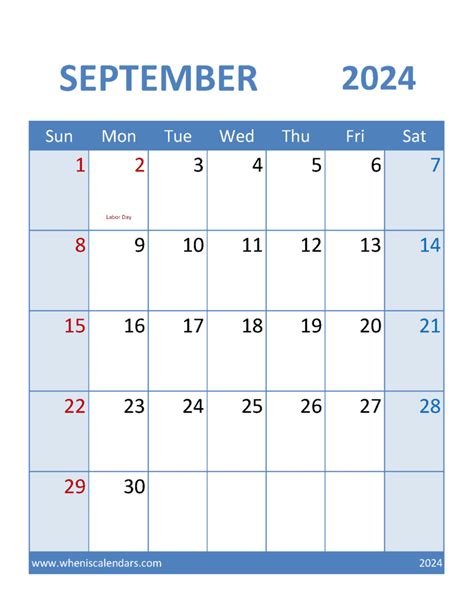 Calendar Template September 2024 Editable Monthly Calendar