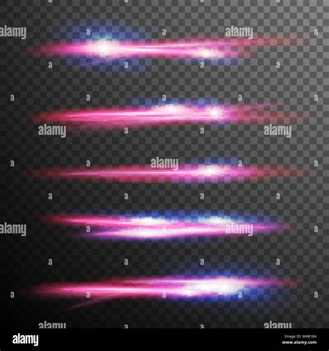 Red Glow Light Effect Vector Energy Lights Ray Streaks Abstract Fire