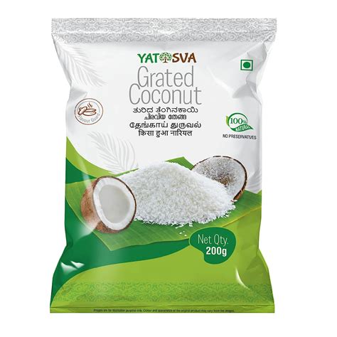 Yatsva Frozen Grated Coconut Each Packet Contains 200g Of Fresh