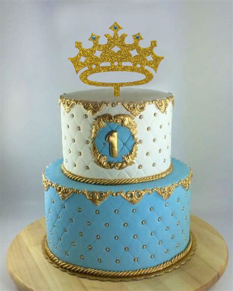 Prince Crown Cake Topper Boy Birthday King First Birthday Its A Boy