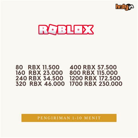 Jual Robux Roblox Instant Terjangkau Indonesiashopee Indonesia