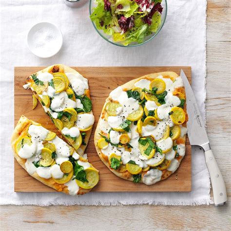 Cheesy Summer Squash Flatbreads Recipe How To Make It