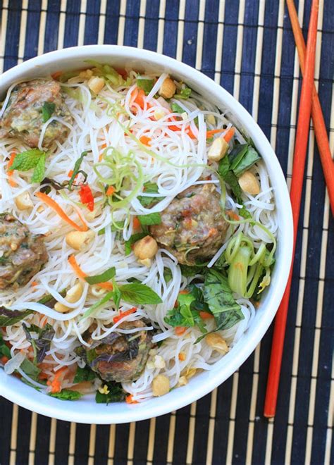 Vietnamese Recipes Bun Cha Rice Noodle Salad With Herbs And Pork