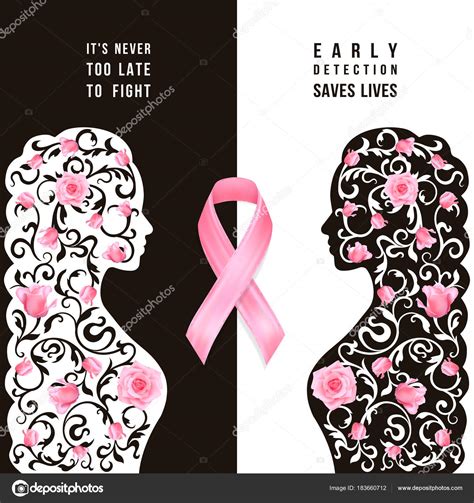 Breast cancer ribbon coloring page. Vector: cancer ribbon black and white | Breast Cancer ...