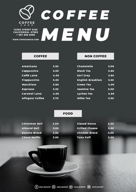 Coffee Shop Menu Template Example Psd Design Shop Fresh