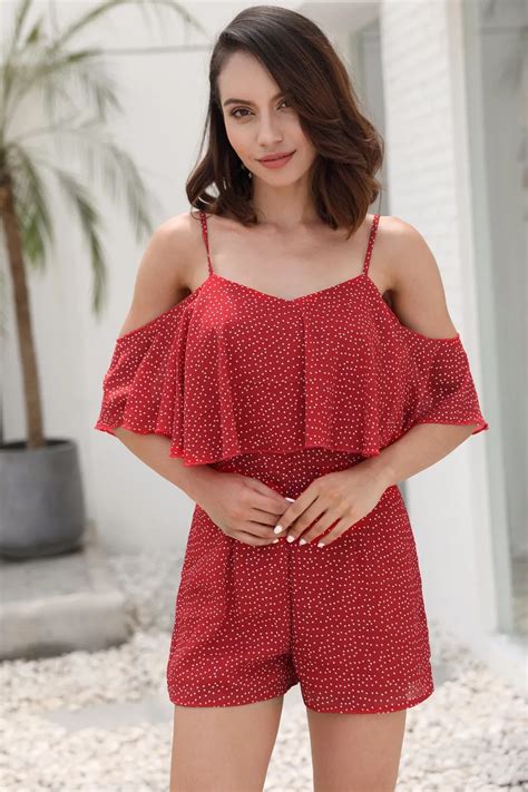 2018 Casual Sexy Romper Short Sleeve Off Shoulder Playsuit Beach Summer