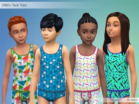 80s Tank Tops Kids Outfits Sims 4 Kids Bikini