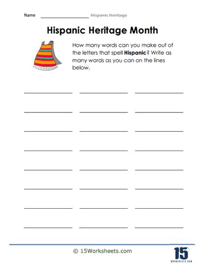 Hispanic Heritage Month Worksheets 15