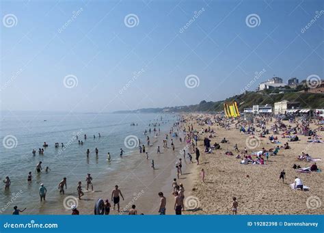 Bournemouth Beach On The Hottest Day In April Editorial Stock Photo