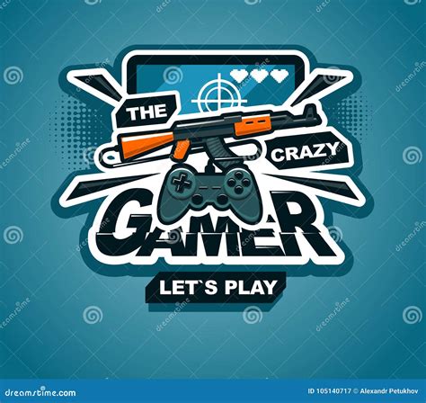 Gamer Logo Cool Print Or Sticker Illustration Creative Design Stock